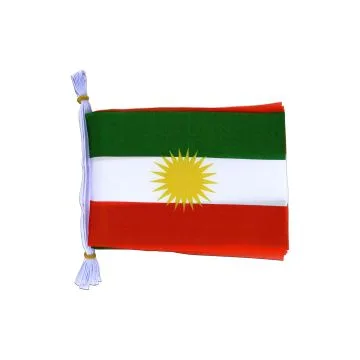 Guirlande 12 mètres 20 Drapeaux Kurdistan 45x30 cm - Drapeau kurd 30 x 45 cm