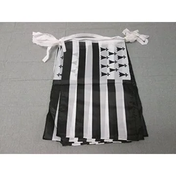 GUIRLANDE 12 mètres 20 DRAPEAUX BRETAGNE 45x30 cm - DRAPEAU BRETON 30 x 45 cm