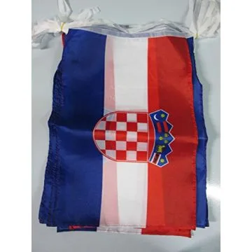 GUIRLANDE 12 mètres 20 DRAPEAUX CROATIE 45x30 cm - DRAPEAU CROATE 30 x 45 cm