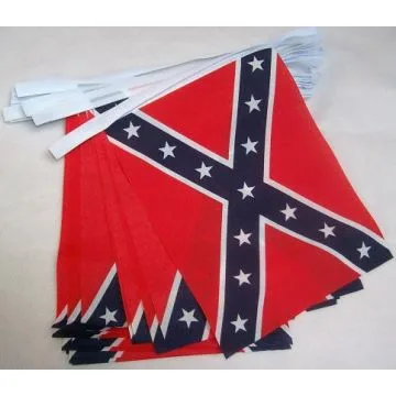 GUIRLANDE 12 mètres 20 DRAPEAUX SUDISTE 45x30 cm - DRAPEAU DES ÉTATS CONFÉDÉRÉS D\'AMÉRIQUE 30 x 45 cm