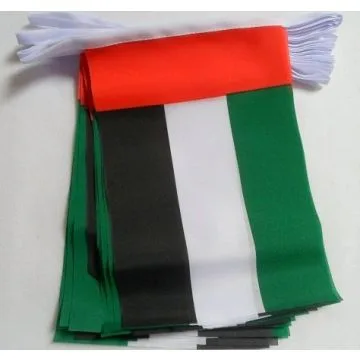 Guirlande 12 mètres 20 Drapeaux Emirats Arabes Unis 45x30 cm - Drapeau émirati 30 x 45 cm
