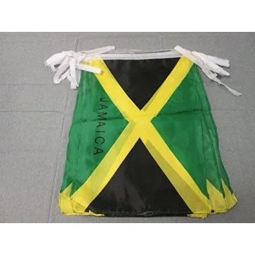 GUIRLANDE 12 mètres 20 DRAPEAUX JAMAÏQUE 45x30 cm - DRAPEAU JAMAÏCAIN 30 x 45 cm