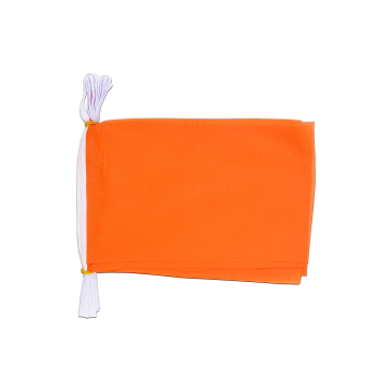 Guirlande 12 mètres 20 Drapeaux Unicolore Orange 45x30 cm - Drapeau de couleur orangée 30 x 45 cm