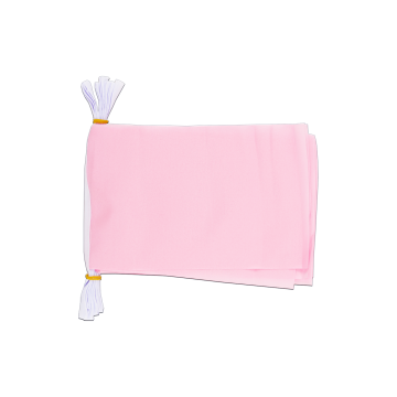 Guirlande 12 mètres 20 Drapeaux Unicolore Rose 45x30 cm - Drapeau de couleur rose 30 x 45 cm