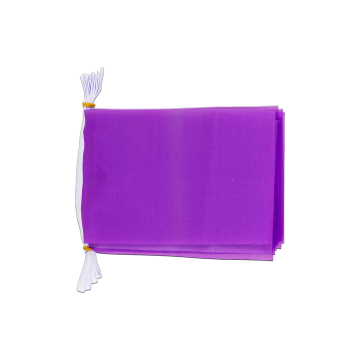 Guirlande 12 mètres 20 Drapeaux Unicolore Violet 45x30 cm - Drapeau de couleur violette 30 x 45 cm
