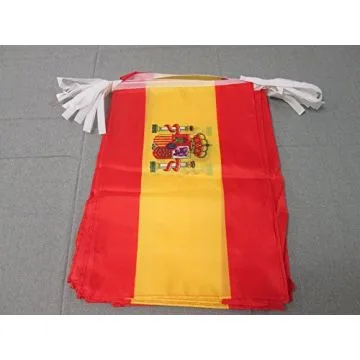 GUIRLANDE 12 mètres 20 DRAPEAUX ESPAGNE 45x30 cm - DRAPEAU ESPAGNOL 30 x 45 cm