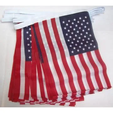 GUIRLANDE 12 mètres 20 DRAPEAUX ETATS-UNIS 45x30 cm - DRAPEAU AMÉRICAIN 30 x 45 cm