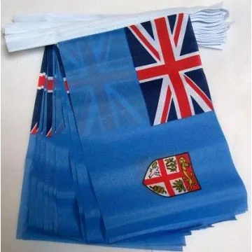 Guirlande 12 mètres 20 Drapeaux Fidji 45x30 cm - Drapeau fidjien 30 x 45 cm
