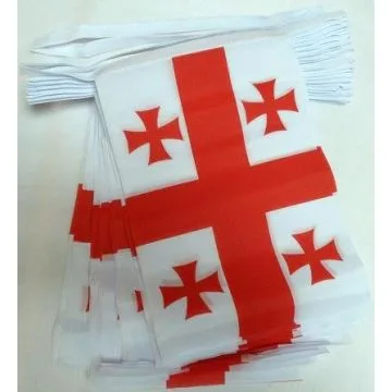 Guirlande 12 mètres 20 Drapeaux Géorgie 45x30 cm - Drapeau géorgien 30 x 45 cm