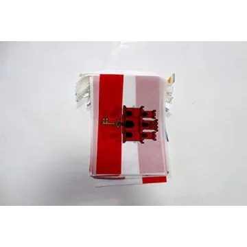 Guirlande 12 mètres 20 Drapeaux Gibraltar 45x30 cm - Drapeau anglais 30 x 45 cm