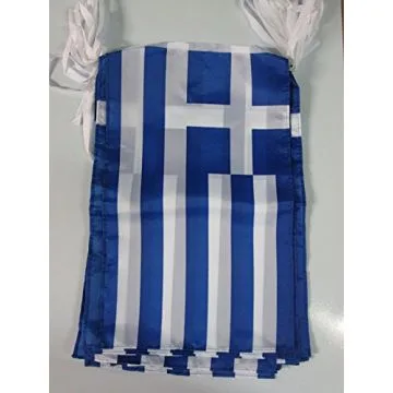 GUIRLANDE 12 mètres 20 DRAPEAUX GRÈCE 45x30 cm - DRAPEAU GREC 30 x 45 cm