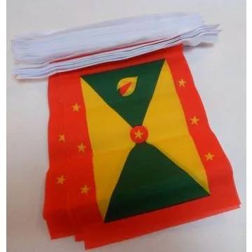 Guirlande 12 mètres 20 Drapeaux Grenade 45x30 cm - Drapeau grenadin 30 x 45 cm