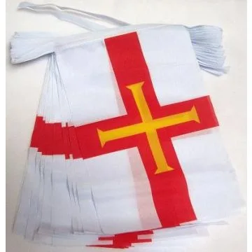Guirlande 12 mètres 20 Drapeaux Guernesey 45x30 cm - Drapeau anglais 30 x 45 cm
