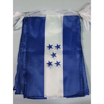 GUIRLANDE 12 mètres 20 DRAPEAUX HONDURAS 45x30 cm - DRAPEAU HONDURIEN 30 x 45 cm