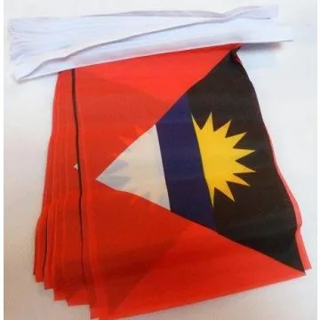 Guirlande 12 mètres 20 Drapeaux Antigua-et-Barbade 45x30 cm - Drapeau antiguais 30 x 45 cm