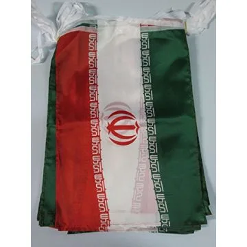 GUIRLANDE 12 mètres 20 DRAPEAUX IRAN 45x30 cm - DRAPEAU IRANIEN 30 x 45 cm