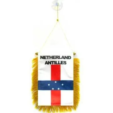 FANION ANTILLES NÉERLANDAISES 15x10cm - Mini drapeau HOLLANDAIS 10 x 15 cm spécial voiture - Bannière