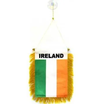 FANION IRLANDE 15x10cm - Mini drapeau IRLANDAIS 10 x 15 cm spécial voiture - Bannière