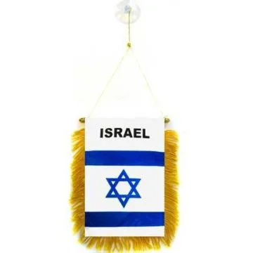 FANION ISRAËL 15x10cm - Mini drapeau ISRAÉLIEN 10 x 15 cm spécial voiture - Bannière