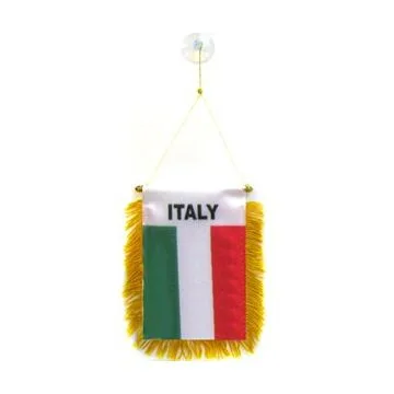FANION ITALIE 15x10cm - Mini drapeau ITALIEN 10 x 15 cm spécial voiture - Bannière