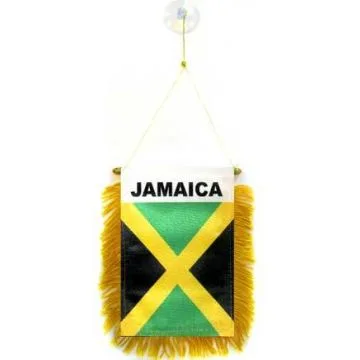 FANION JAMAÏQUE 15x10cm - Mini drapeau JAMAÏCAIN 10 x 15 cm spécial voiture - Bannière