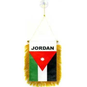 FANION JORDANIE 15x10cm - Mini drapeau JORDANIEN 10 x 15 cm spécial voiture - Bannière