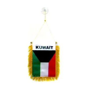 FANION KOWEÏT 15x10cm - Mini drapeau KOWEÏTIEN 10 x 15 cm spécial voiture - Bannière