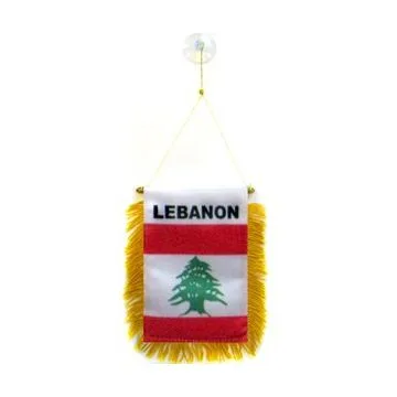 FANION LIBAN 15x10cm - Mini drapeau LIBANAIS 10 x 15 cm spécial voiture - Bannière