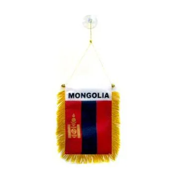 FANION MONGOLIE 15x10cm - Mini drapeau MONGOL 10 x 15 cm spécial voiture - Bannière