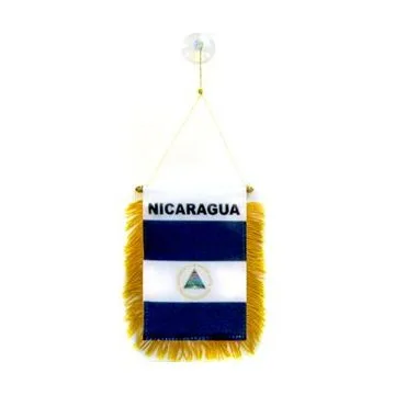 FANION NICARAGUA 15x10cm - Mini drapeau NICARAGUAYEN 10 x 15 cm spécial voiture - Bannière