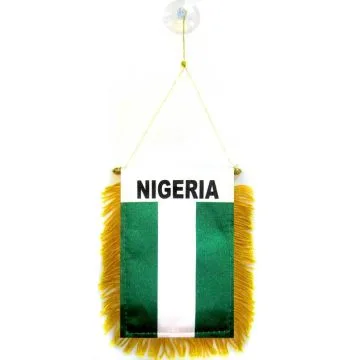 FANION NIGÉRIA 15x10cm - Mini drapeau NIGÉRIAN 10 x 15 cm spécial voiture - Bannière