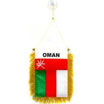 FANION OMAN 15x10cm - Mini drapeau OMANAIS 10 x 15 cm spécial voiture - Bannière