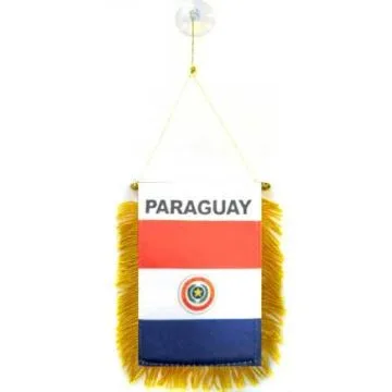 FANION PARAGUAY 15x10cm - Mini drapeau PARAGUAYEN 10 x 15 cm spécial voiture - Bannière