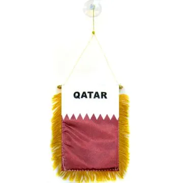 FANION QATAR 15x10cm - Mini drapeau QATARIEN 10 x 15 cm spécial voiture - Bannière