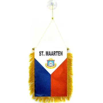 FANION PAYS DE SAINT-MARTIN 15x10cm - Mini drapeau DU ROYAUME DES PAYS-BAS 10 x 15 cm spécial voiture - Bannière