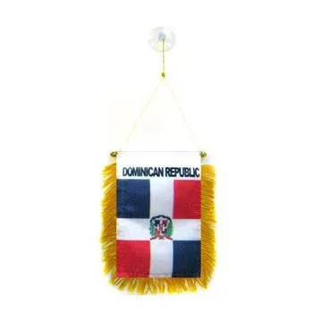 FANION RÉPUBLIQUE DOMINICAINE 15x10cm - Mini drapeau DOMINICAIN 10 x 15 cm spécial voiture - Bannière