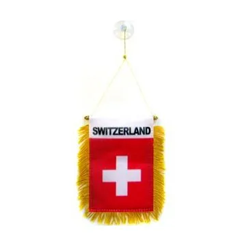 FANION SUISSE 15x10cm - Mini drapeau HELVÉTIQUE 10 x 15 cm spécial voiture - Bannière