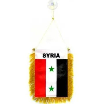 FANION SYRIE 15x10cm - Mini drapeau SYRIEN 10 x 15 cm spécial voiture - Bannière