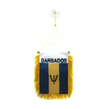 FANION BARBADE 15x10cm - Mini drapeau BARBADIEN 10 x 15 cm spécial voiture - Bannière