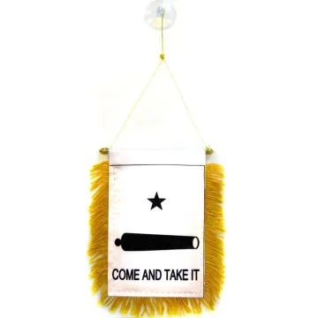 FANION COME AND TAKE IT GONZALES 15x10cm - Mini drapeau RÉVOLUTION TEXANE 10 x 15 cm spécial voiture - Bannière