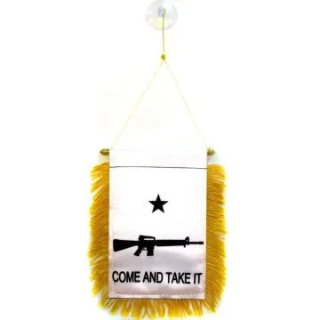 FANION COMME AND TAKE IT FUSIL 15x10cm - Mini drapeau RÉVOLUTION TEXANE 10 x 15 cm spécial voiture - Bannière