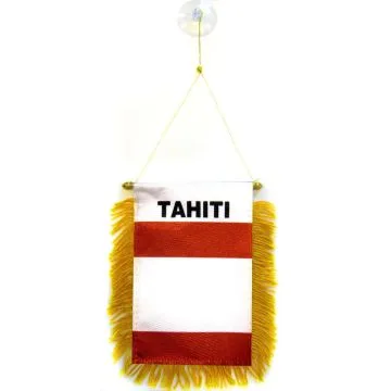FANION TAHITI 15x10cm - Mini drapeau TAHITIEN - POLYNÉSIE FRANÇAISE 10 x 15 cm spécial voiture - Bannière