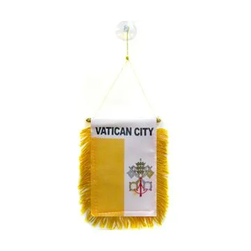 FANION VATICAN 15x10cm - Mini drapeau VATICAN 10 x 15 cm spécial voiture - Bannière