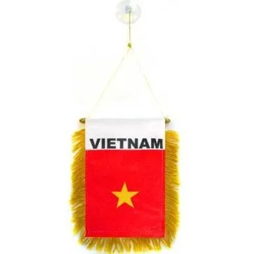 FANION VIETNAM 15x10cm - Mini drapeau VIETNAMIEN 10 x 15 cm spécial voiture - Bannière