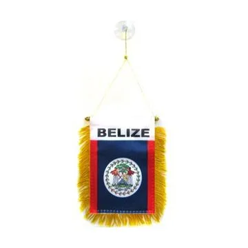 FANION BELIZE 15x10cm - Mini drapeau BÉLIZIEN 10 x 15 cm spécial voiture - Bannière