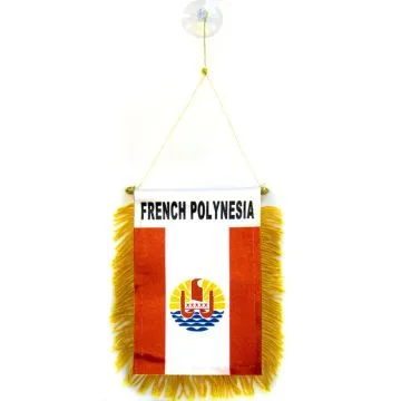 FANION POLYNÉSIE FRANÇAISE 15x10cm - Mini drapeau POLYNÉSIEN - FRANCE 10 x 15 cm spécial voiture - Bannière