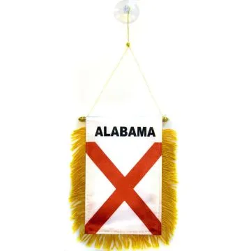 FANION ALABAMA 15x10cm - Mini drapeau ETAT AMÉRICAIN - USA - ETATS-UNIS 10 x 15 cm spécial voiture - Bannière