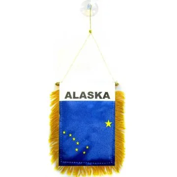 FANION ALASKA 15x10cm - Mini drapeau ETAT AMÉRICAIN - USA - ETATS-UNIS 10 x 15 cm spécial voiture - Bannière