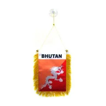 FANION BHOUTAN 15x10cm - Mini drapeau BHOUTANAIS 10 x 15 cm spécial voiture - Bannière