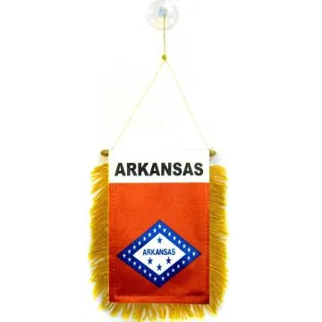 FANION ARKANSAS 15x10cm - Mini drapeau ETAT AMÉRICAIN - USA - ETATS-UNIS 10 x 15 cm spécial voiture - Bannière